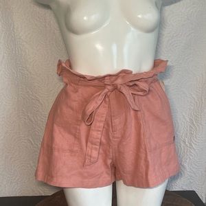 ROXY NWT New Blush Pink Be My Darling Paper Bag Mini Shorts Size Xsmall
